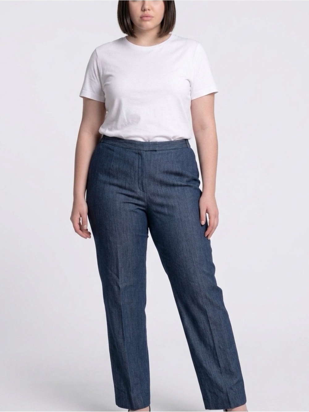 Evan Picone Luxury Blue Denim Dress Pants - No Pockets
